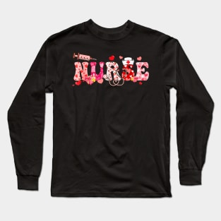 Valentines Day Nurse ER ICU NICU RN L&D Nurse Nursing Long Sleeve T-Shirt